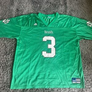 Vintage Notre Dame Fighting Irish Jersey Mens XXL Green #3 Adidas